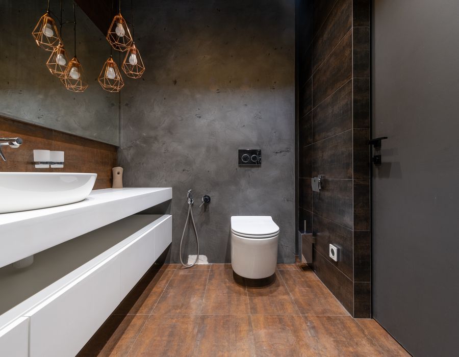 Modern toilet installation in a bathroom remodel in Upland, CA