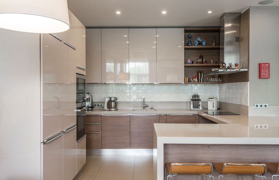 modern clean kitchen interior step illustration