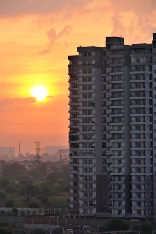 Gratis stockfoto met appartementencomplex, Goedemorgen, kleurrijke lucht