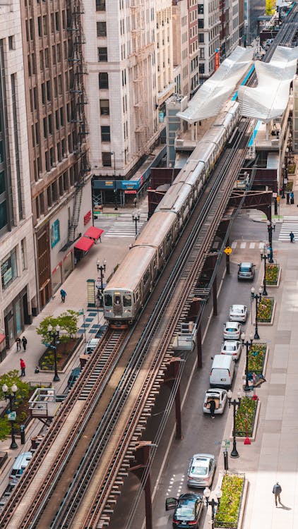 Elevated Train Downtown Urban Buildings · Free Stock Photo