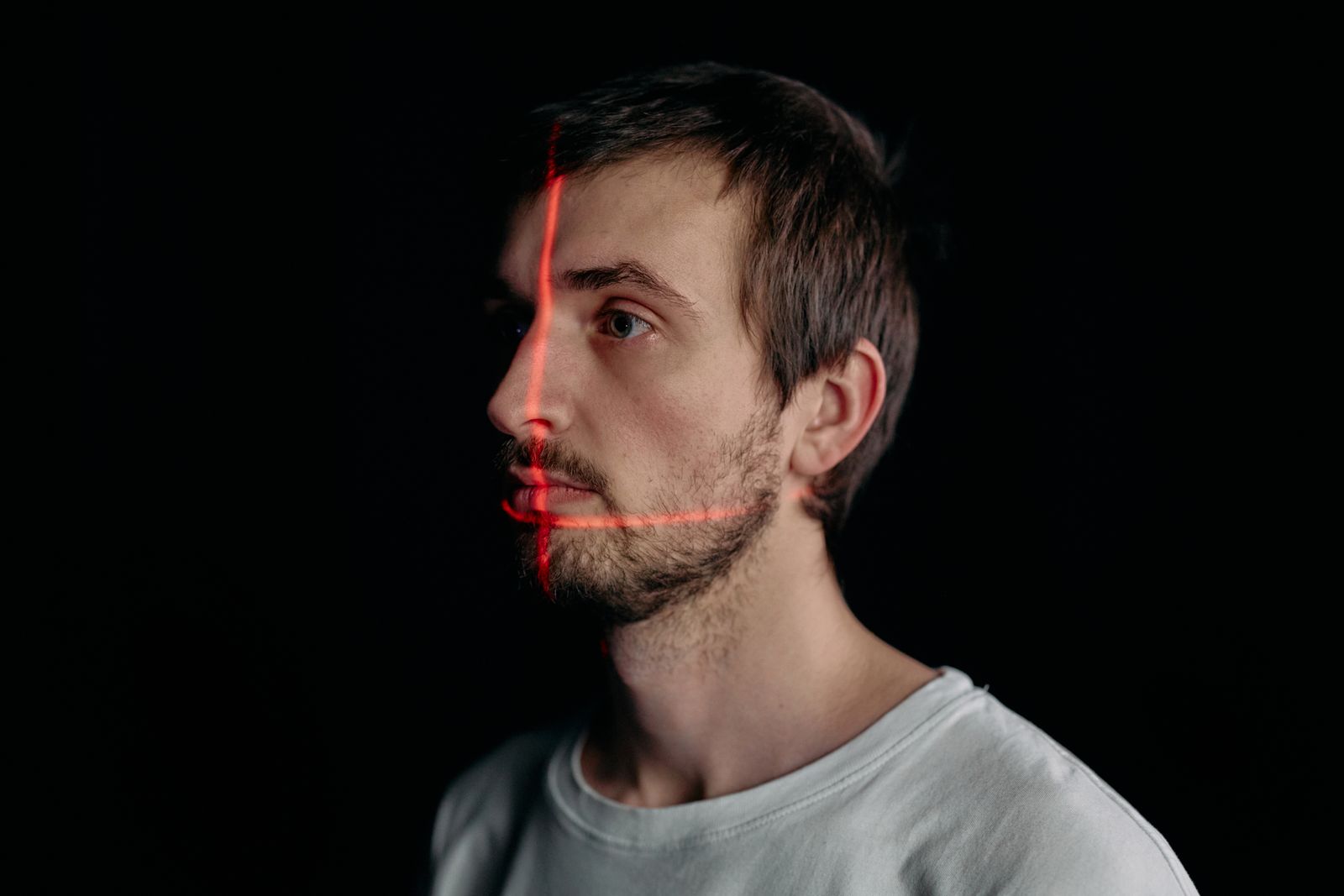 Person using facial recognition technology representing computer vision and artificial intelligence