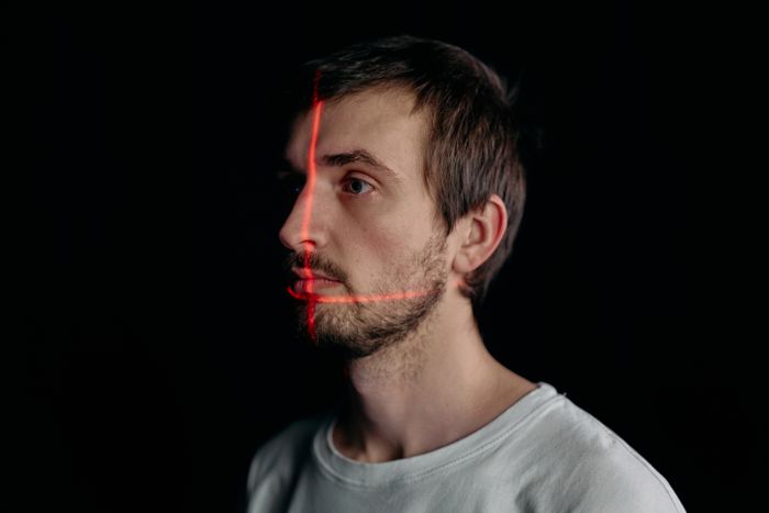 Facial recognition technology representing machine learning