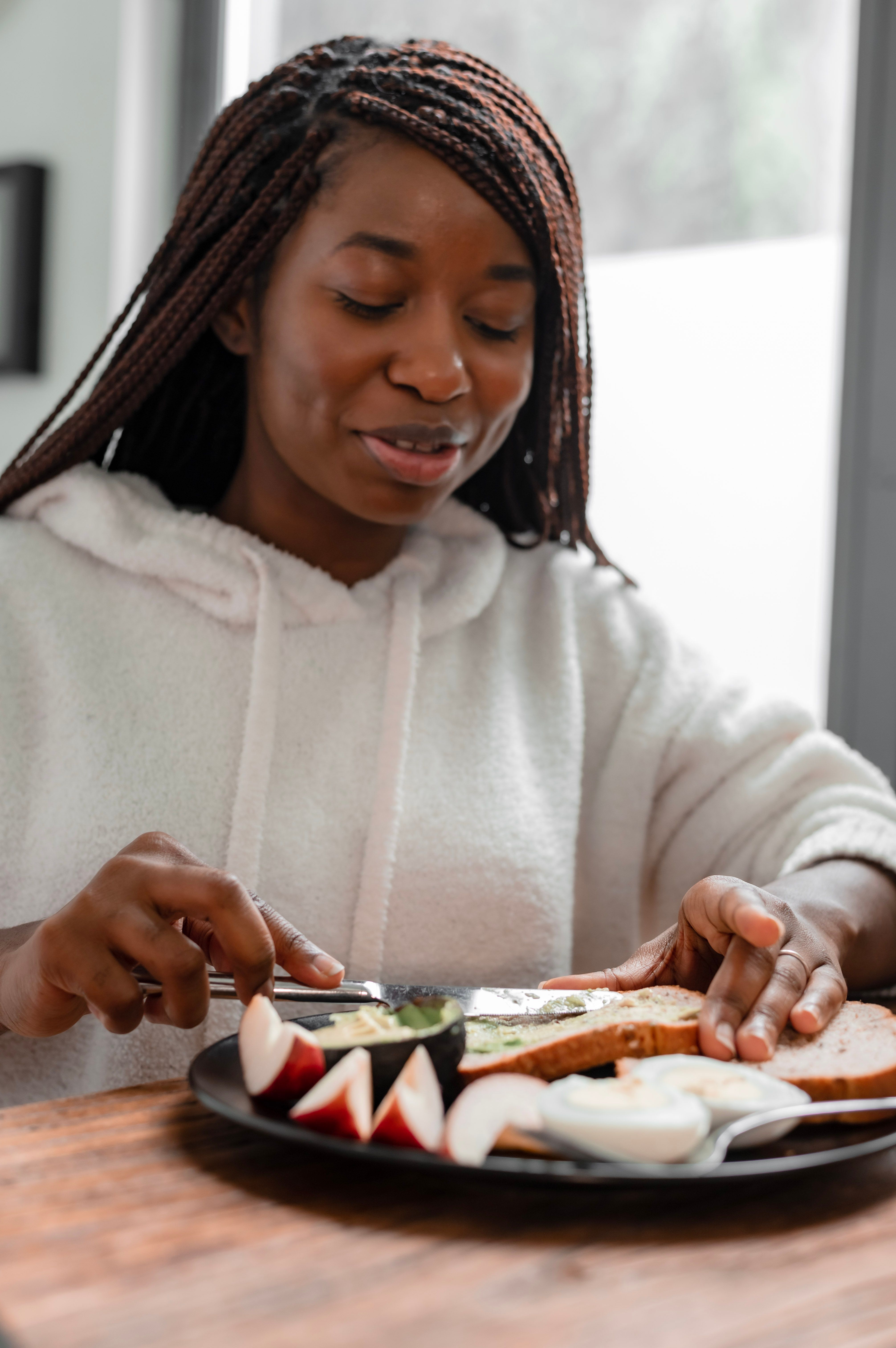 a woman preparing food