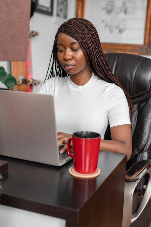 Woman Using a Laptop