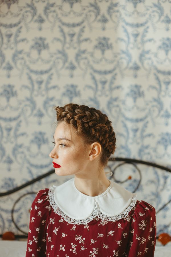 Braided headband hairstyle