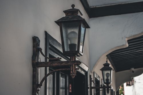 Free Close-up of a vintage street lamp in Amasya, Turkey, capturing a rustic charm. Stock Photo