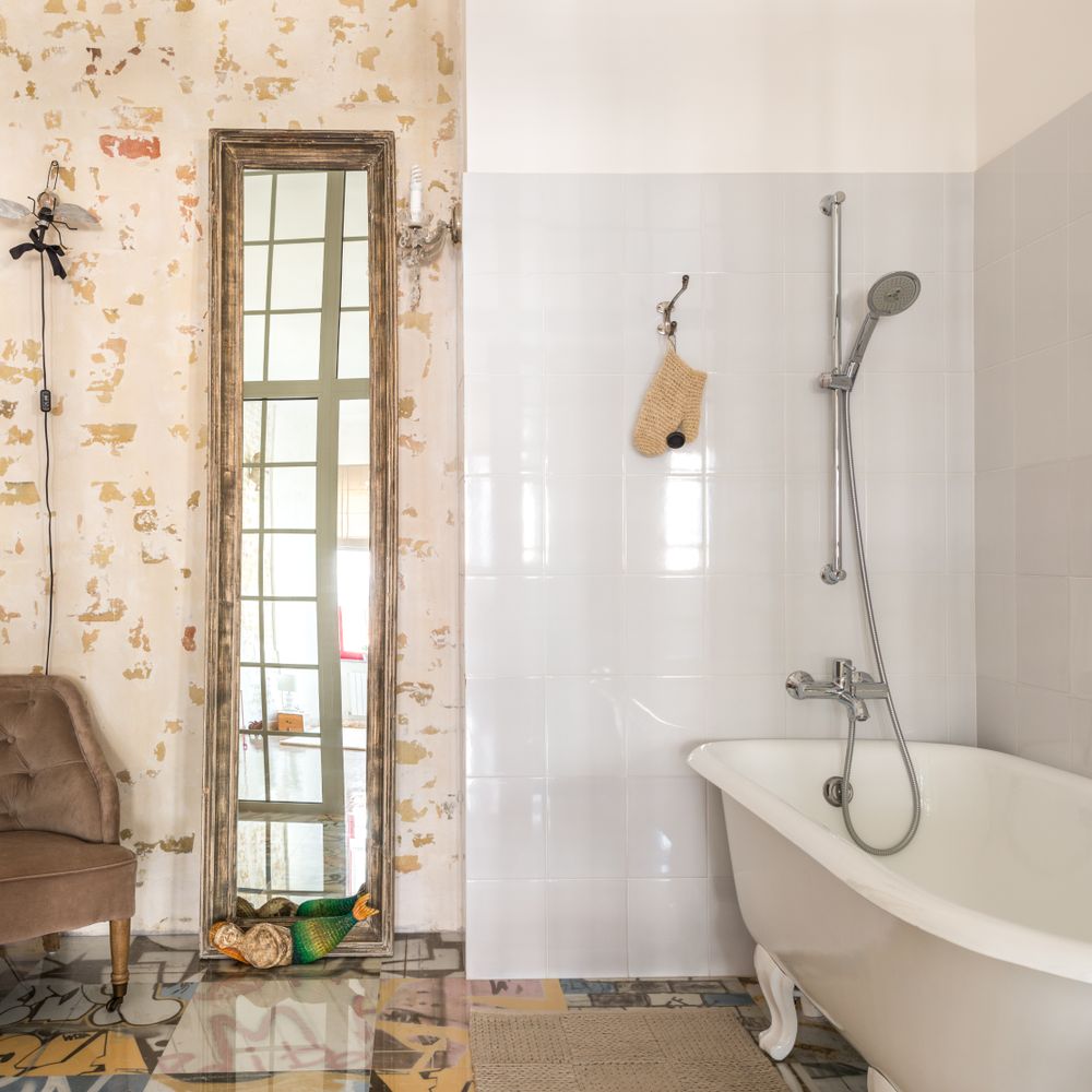 Wallpapering in Strawberry Hill — woodwork brushed to a crisp, smooth line