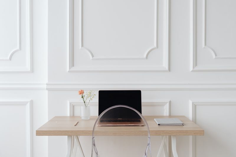 Minimal desk with notebook - a calm workspace for planning and research