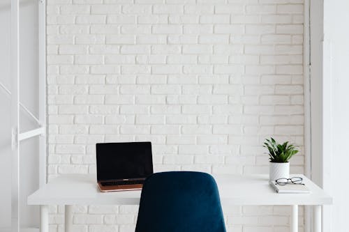 Laptop on Desk in Home Office