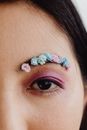 Close-Up Photo of a Person with Glittery Eye Makeup