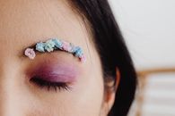 Close-Up Photo of a Person with Glittery Eye Makeup