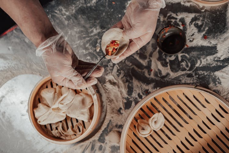 Person  Making A Dumpling