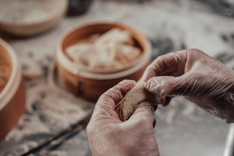 Person Making Dumplings