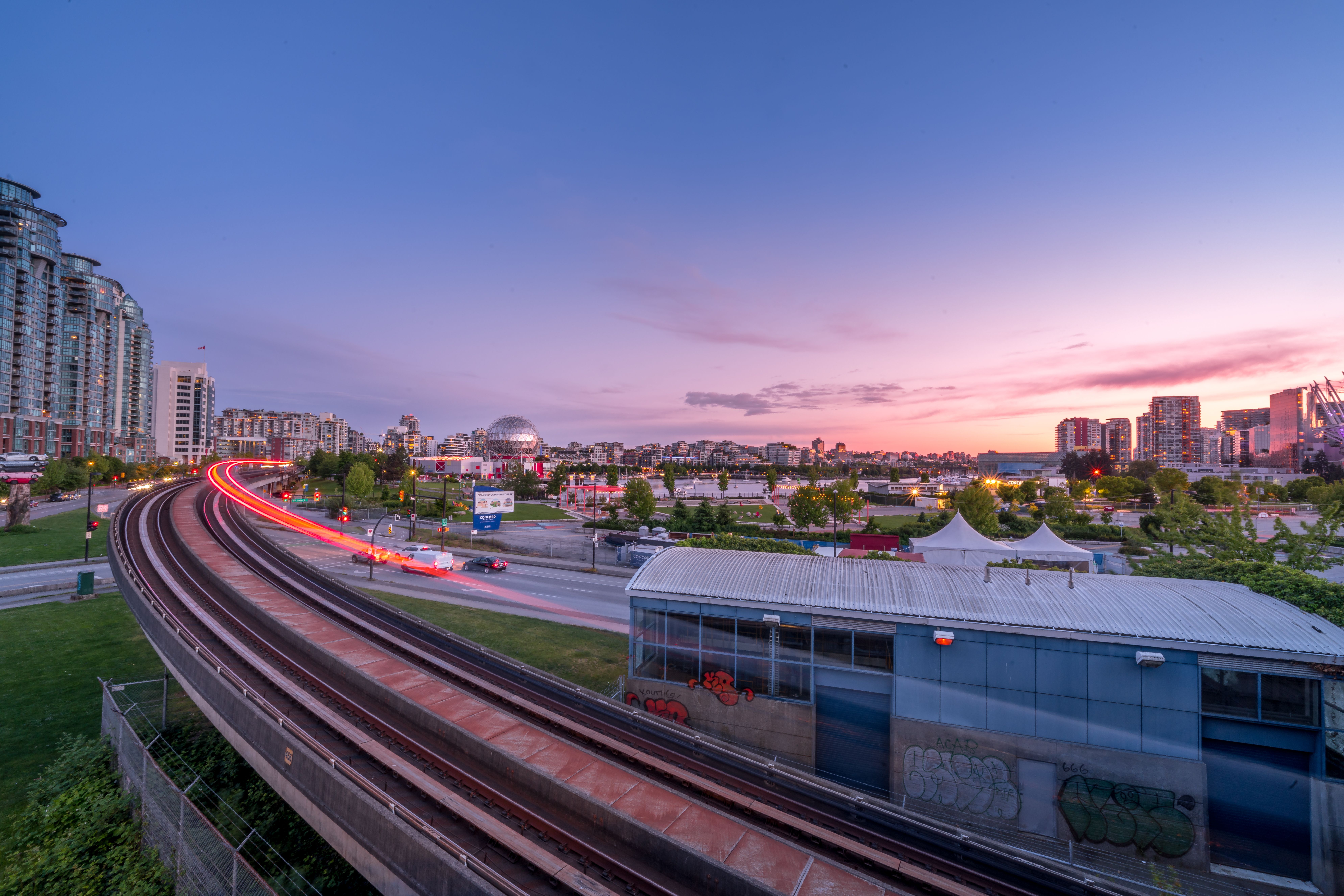 Vancouver SkyTrain Canada Line train at Vancouver International Airport (YVR) station