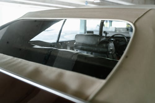 Rear Windshield of a Cadillac Coupe Car