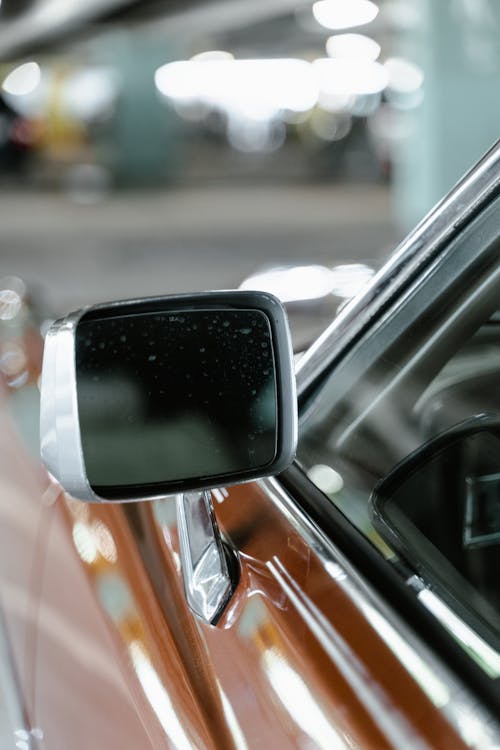 A Silver Car Side Mirror