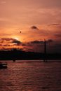 Silhouette of Bridge Over Water at Sunset