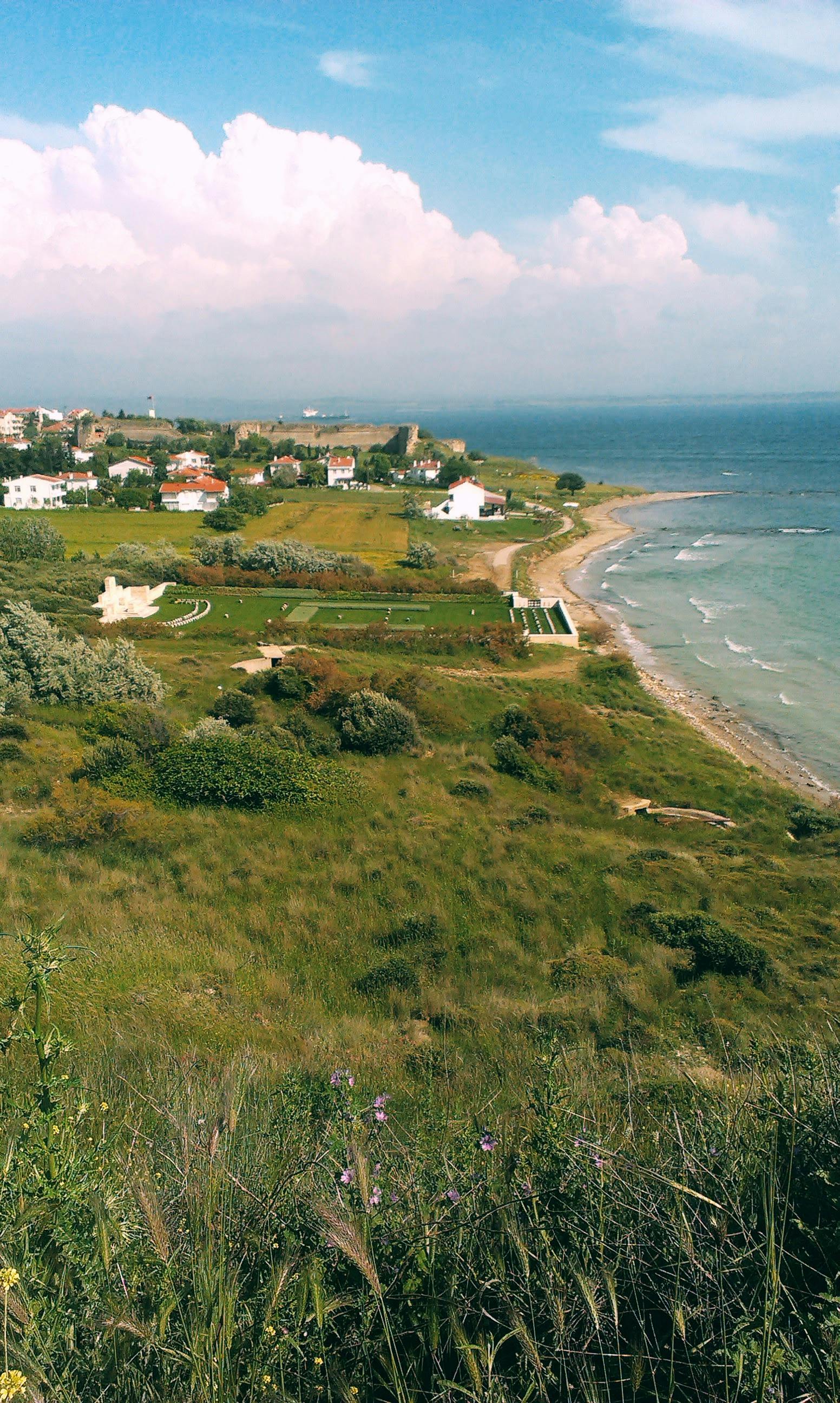 Explore a scenic coastal countryside with vibrant greenery and tranquil ocean views.