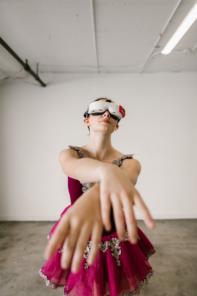 Hands Of A Woman Crossed Together While Dancing