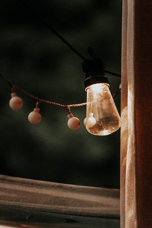 A Close-Up Shot of an Illuminated Light Bulb