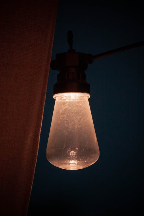 A Close-Up Shot of an Illuminated Light Bulb