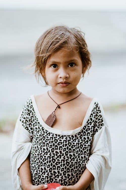 Portrait of Girl with Short, Brown Hair