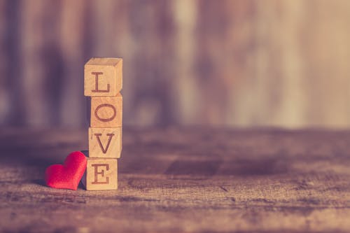 Free Stack of Love Wooden Blocks Stock Photo