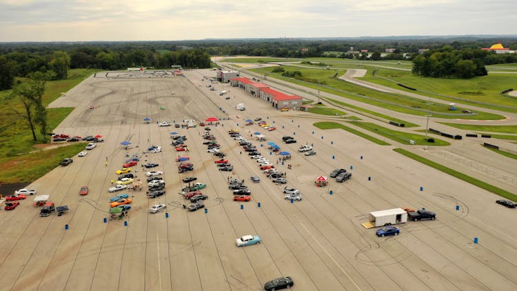 Cars On Tarmac Near Racing Circuit