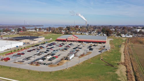 Drone Shot of a Car Park