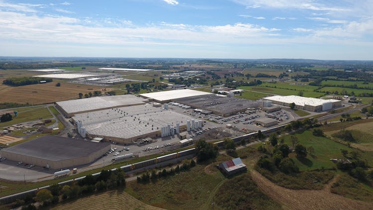 Drone Shot Of Warehouses