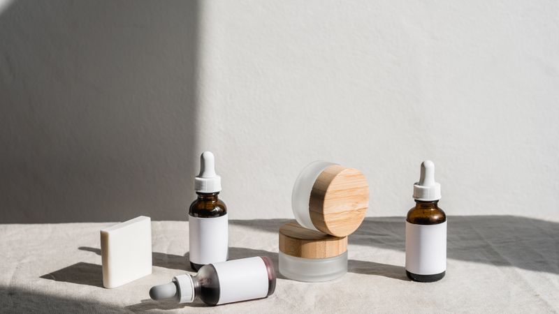 Natural body care product containers and botanicals