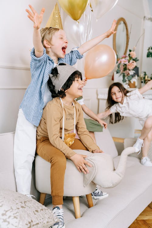 Free Happy Kids at a Birthday Party Stock Photo