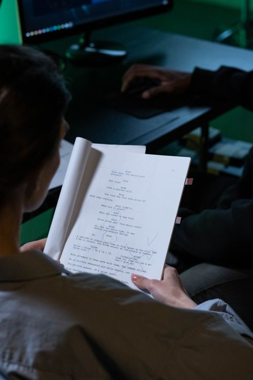 Image Script Read A Woman Reading a Script · Free Stock Photo