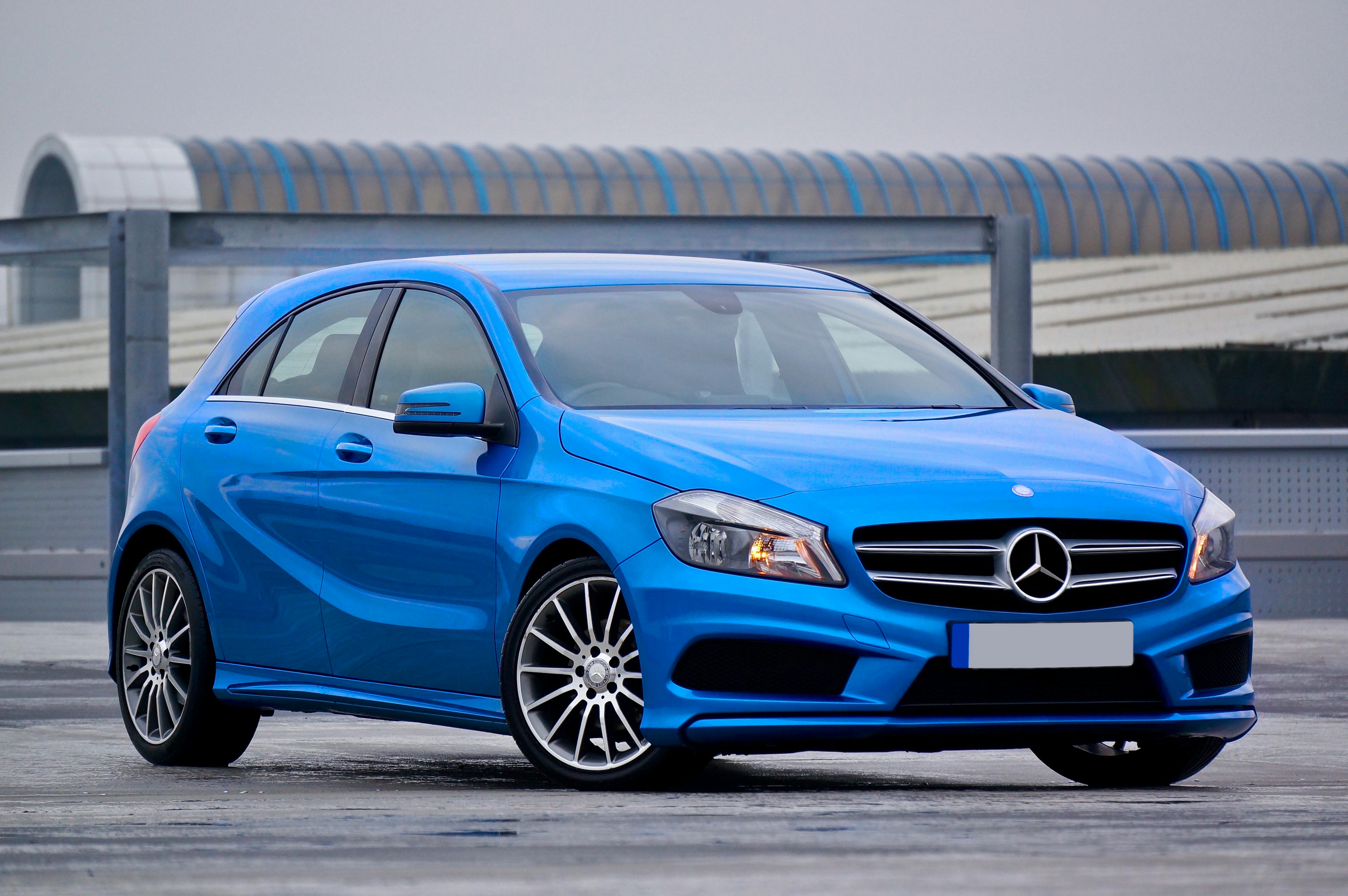 Photography of a Blue Mercedes-benz 5-door Hatchback