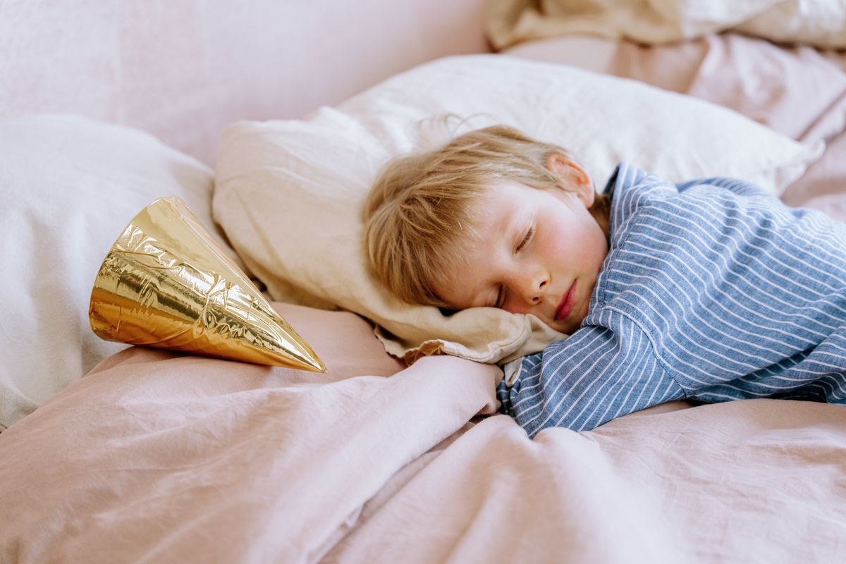 Child resting at home following a successful telehealth appointment