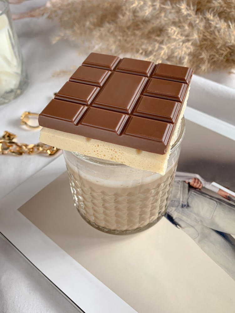 Chocolate Bar On Top Of A Drink