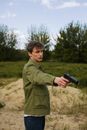 Man Pointing a Gun