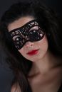 Woman With Black and Red Lipstick