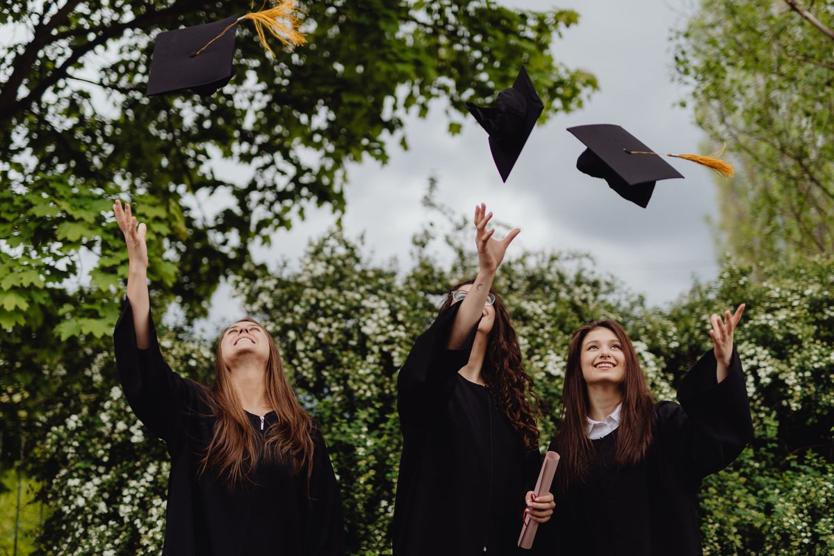 Young girls celebrating their graduation
