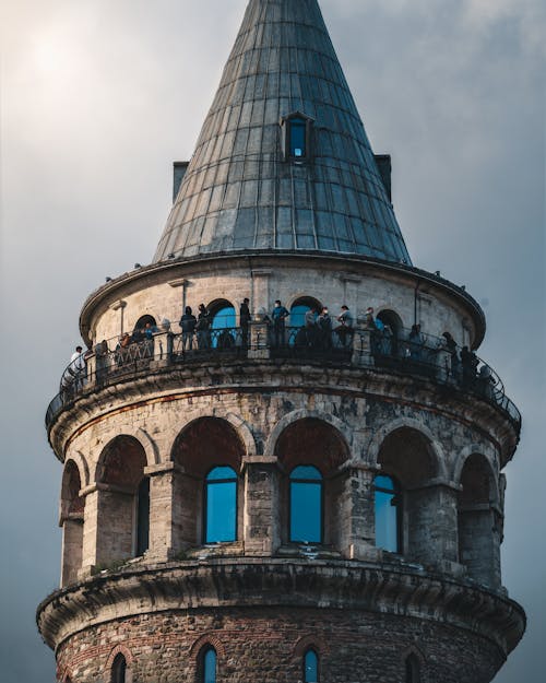 Tourists on the Galata Tower Viewing Platform