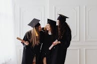 Friends in Their Academic Dress