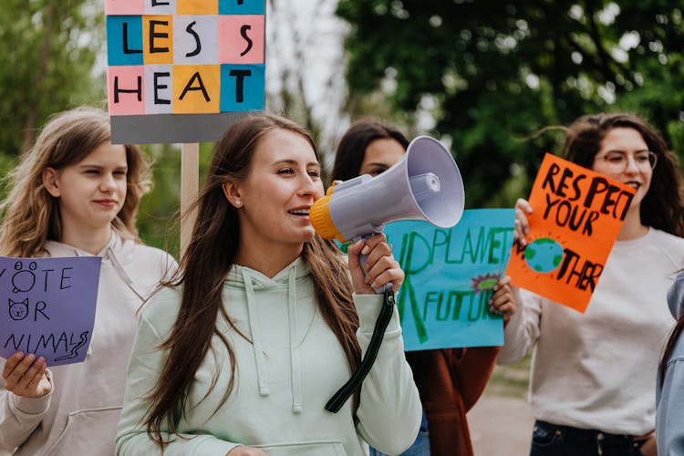 Group Of Women Protesting