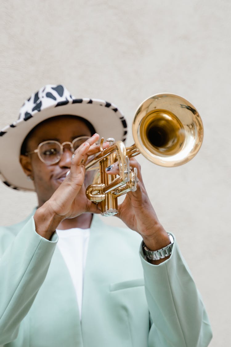 Man Playing His Trumpet