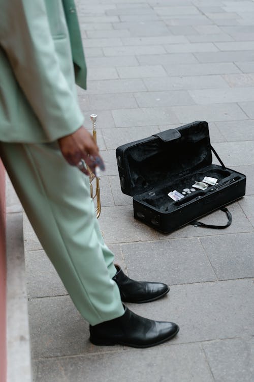 Person Holding a Trumpet