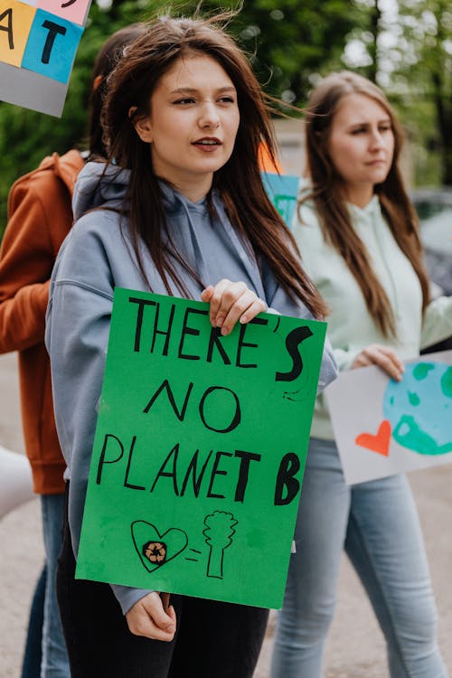 Free Group of Women Protesting on the Street Stock Photo