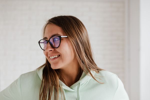 Blue light computer glasses for digital eye strain at Naman Opticals optical store
