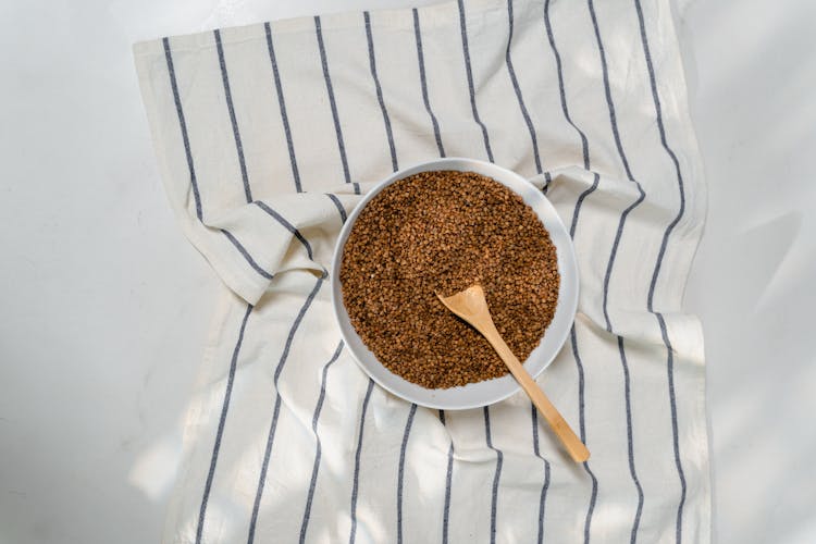 Buckwheat On White Ceramic Bowl