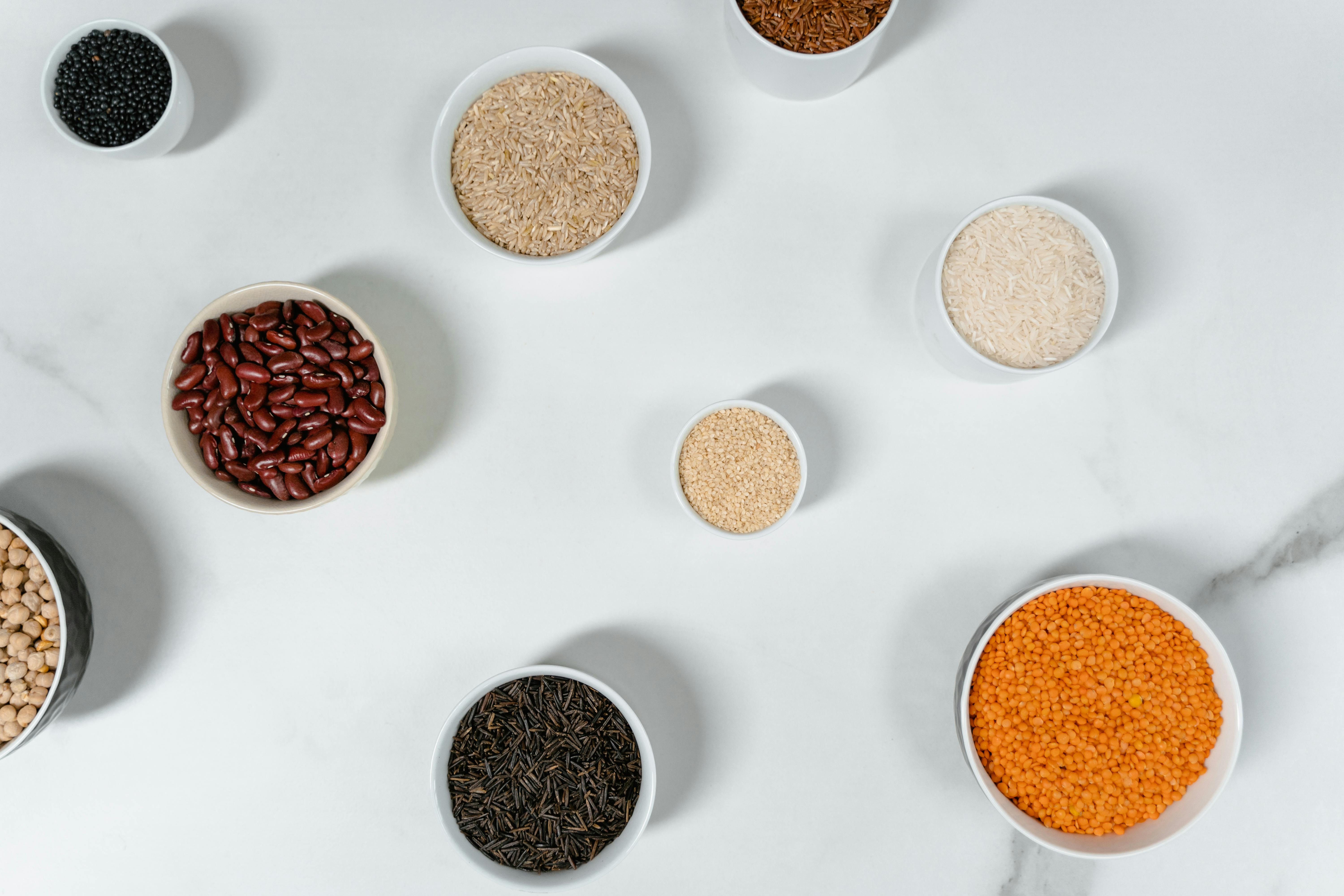 brown and white round containers