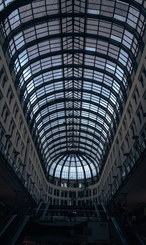 Free Concrete Building with Glass Ceiling Stock Photo