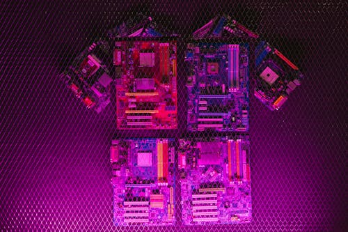 Free Motherboard on Black Surface Stock Photo
